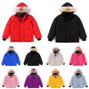 Kids Designer PBI Expedition Down Coat Winter Jacket Boy Girl teenager Outerwear Jackets with Badge Thick Warm Coats Children Parkas