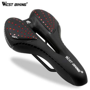 s West Biking Mtb Road Mountain Bike Seat Pu Leather Gel Cycling Cushion Comfortable Shockproof Bicycle Saddle 0130