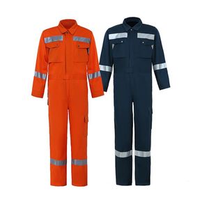 Men's Tracksuits Men Denim Work Coveralls Repairman With Reflective Strip Working Welding Uniforms Plus Size XXXL Safety ClothingMen's