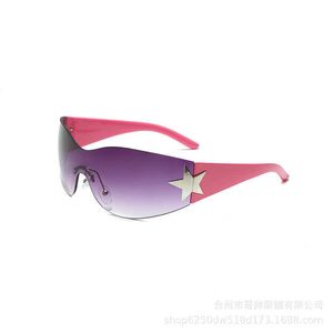 Sonnenbrille Neue rahmenlose einteilige fünfzackige Sterndekoration PRA Home Sonnenbrille Damen Advanced Sense Ins Sonnenbrille T2201293