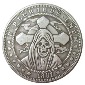 Hobo Monety USA Morgan Dollar Skull Zombie szkielet ręcznie rzeźbiony kopia monety metalowe rzemiosło specjalne prezenty #0103