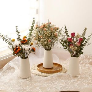 Dekorativa blommor kransar diy naturtorkad blomma bukett ornament hemfest bröllop juldag dekoration scen skytte rekvisita mot