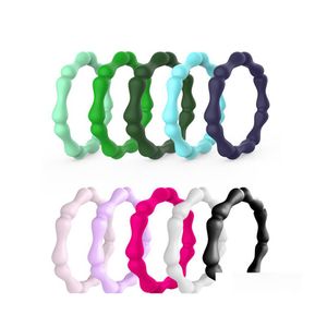 Bandringar Fashion Food Grad FDA Sile Hypoallergenic Flexible M Bamboo Finger For Women Wedding Rubber Bands Drop Delivery Jewely DHPQO