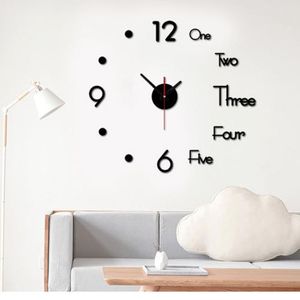 Orologi da parete Orologio senza cornice 3D fai da te adesivo specchio acrilico muto Decorazione della casa Decalcomania di arte Decor Decorazione moderna Parete