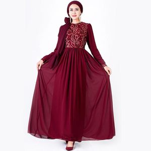 Abbigliamento etnico Caftano turco europeo e americano Moda Abito da sera Gonna lunga Abaya ricamato 3D Musulmano Ramadan Kimono Donna