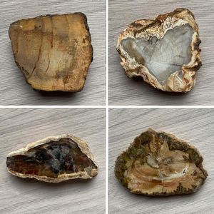 Figurki dekoracyjne przedmioty naturalne krystalicznie skamieniałe drewniane kromki drewniane Wypolerowane polecenie płyty kamiennej Kamienne danie leczenie reiki feng shu