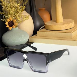 Modische Sonnenbrille, Zyklon-Sonnenbrille, transparent, Z1547, Farbverlauf, Rahmen, Blume, bestehend aus vier Kristallen, zusammengesetzt, große, einteilige Herrenbrille, Driving Shades