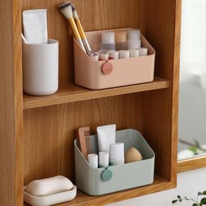 Storage Boxes Cosmetic Organizer Contrast Color Space-saving Plastic Divided Large Capacity Desktop Box For Dressing Room