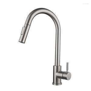 Bathroom Sink Faucets Matte Black Sensor Kitchen Sensitive Control Faucet Mixer Tap Taps DropShip