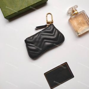 Män kvinnor nyckel plånböcker designer mode mynt handväska korthållare hänge plånbok äkta läder blixtlås väska accessoires 8 color261m