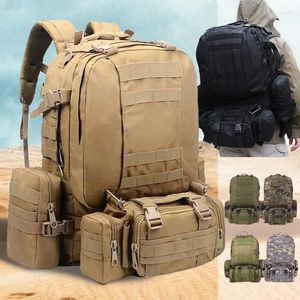 Ryggsäck Uppgradering 55L-70L stor kapacitet Militär 4 i 1Molle Men Sport Tactical Outdoor vandringsklättringar