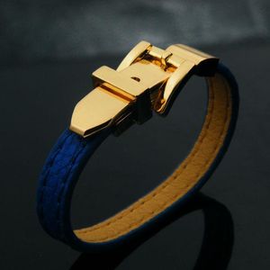 Bangle 2023 Fashion Pu Street Shooting with Belt Buckle Single Ring Armband Charm Armband For Women Gold Bangles