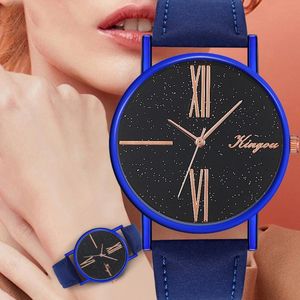 Wristwatches Brand Fashion Sky Women Women Women Assista Leather Straplelet Relógio Temperamento casual Senhoras quartzo Wristwatch Gift #B