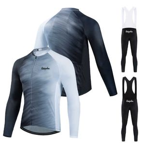 Jersey sätter Ralvpha Men's Spring Fall Long Sleeve High Quality Mountain Road Race Shirt Suit Cycling Clothing Maillot Mbre Ciclismo Z230130