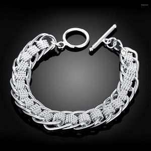 Link Bracelets Wholesale 925 Color Silver Creativity Circle Chain For Woman Man Wedding Party Christmas Gifts Fashion Jewelry