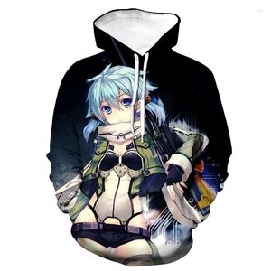 Męskie blumie miecz sztuka online w stylu anime harajuku streetwear man kobieta swoboda bluza z kapturem Hip Hop pullover mody z kapturem tops