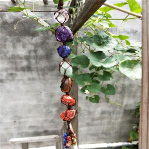Naszyjniki wisiorka Kamień naturalny 7 Czakra Wisząca dekoracja Reiki Nieregularne leczenie kryształowe manika z frędzlami
