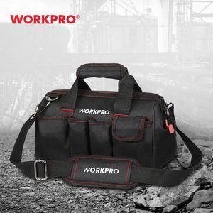 Сумка для инструментов WorkPro 14.12.16.18 дюйм мешок для инструментов 600D Полиэфир электрический набор для наборов наборов для инструментов мешок с несколькими мешками мужски для кросс -кузова мешок для инструментов 230130