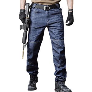 Jeans masculinos Tactical Multi Pockets calças de jeans de combate masculino menstrousers de calcanetes casuais calçados Hombre primavera verão 230131