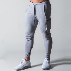 Calça masculina algodão casual masculino magro jogadores calças de moletom de outono calças sólidas trackpants machos treino de fitness ginouts