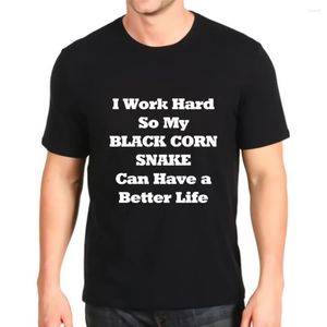 Men's T Shirts Fashion Printed Tshirt Black Corn Snake Work Hard For Better Life Customization Tees Top Mens Loose
