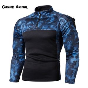 Mäns t-shirts Mens Tactical Combat T Shirt Men Militär Uniform Camouflage Shirt US Army Clothes Camo Long Sleeve Shirt 230130