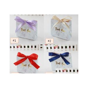 Other Event Party Supplies 500Pcs Marble Paper Gift Boxes Foiling Thank You Bridal Shower Bags With Ribbon Sn1608 Drop Delivery Ho Dhiga
