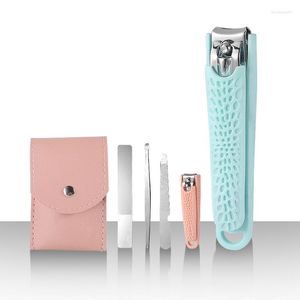 Nail Art Kits 4Pcs/Set Multifunction Clippers Set Stainless Steel Color Pedicure Scissor Tweezer Manicure Kit Tools With Bag