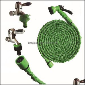 Watering Equipments Plastic Green Blue Lengthen 150Ft Graden Retractable Water Hose Set Car Washing Expand Mtifunction Spray Dh07555 Dhzmk