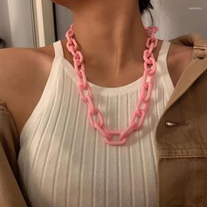 Choker Chokers Punk Hip Hop Fashion Acrylic Link Chain Necklace Rock Gothic Chunky Plastic Collar For Women AccessoriesChokers Spen22