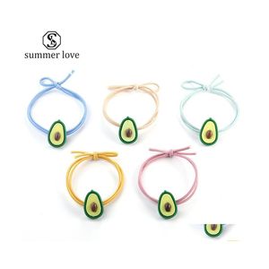 Haargummibänder Einfacher Knoten Avocado Doppelseil Elastisch für Mädchen Böhmisches Stirnband Mode Kinder Accessoires Frauen Wholesalez Drop DHX6S