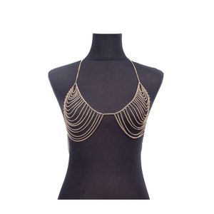 Belly Chains Women Waist Jewelry Mesh Body Chain Bra Crystal 18 E3 Drop Delivery Dhmo2