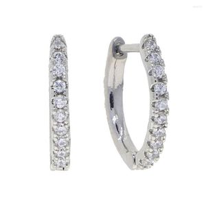 Hoop Earrings 14mm Circle Zircon CZ For Women Gold/Rose Gold/Silver Color Small Round Fashion Jewelry