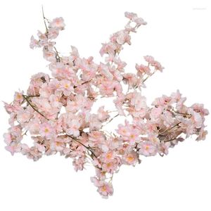 Flores decorativas 1pcs 5,9ft artificial cereja florir videiras videiras sakura falsa rattan suspensa para decoração de festa de festa de casamento