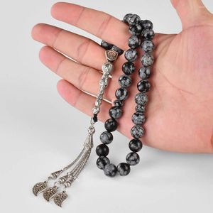 Charm-Armbänder Fabrik Großhandel Hochwertige maßgeschneiderte islamische muslimische 33 Tasbih-Gebetsperlen Schneeflocken-Stein-Rosenkranz