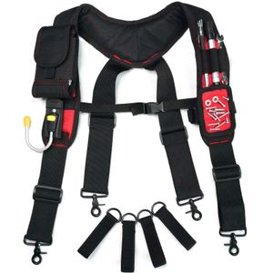 Tool Bag Magnetic Suspenders Tool Belt Suspenders with Large Moveable Phone Holder Pencil Holder Adjustable Size Padded Suspenders 230130