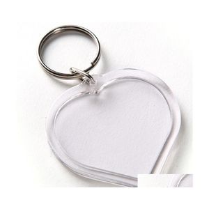 Nyckelringar Hj￤rtformad DIY Akryl Tom Picture Frame Keychains Transparent Insert P O Pendant Ring Smycken Tillbeh￶r 41 Drop Deli DHXZ7