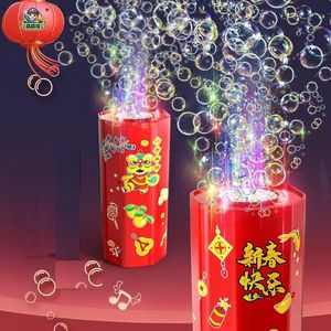 Novelty Games Fireworks bubble machine on the ground electronic automatic landing Spring Festival gift Year toys 230130