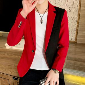 Herrar kostymer blazers mäns kostym jacka våren koreansk ungdomstrend mode casual streetwear högkvalitativ smal fit blazers mäns märke kläder 230130