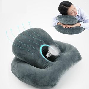 Pillow Portable Neck Support Sleeping Throw Pillows Simple Solid Color U -shaped Hollow Out Nap For Travel Office