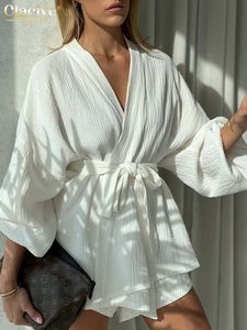 Dwuczęściowe spodnie damskie Clagive Casual White Summ Suit Fashion Fashion High tali