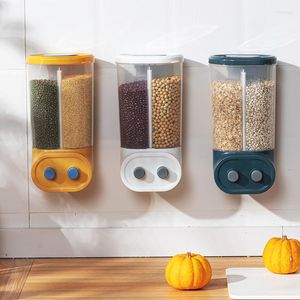 Storage Bottles Japanese-style Kitchen Sorting Box Wall-mounted Grains Sealed Tank Transparent Compartment