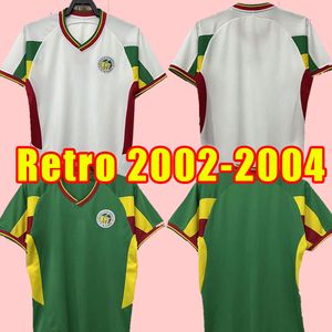 Top 2002 Senegal Retro Jerseys Diouf Bouba Diop Football Shirt H.camara KH.Fadiga Soccer Jersey Diao Classic Maillot de Foot 2003 2004 02 03 04