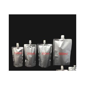 Bolsas de embalagem 500pcs Doypack 150ml 250ml 350ml 500ml Folha de alumínio Stand Up Spout Liquid Bag Pack Squeeze Drink Spouts Bolsa Dhd5x