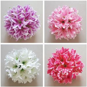 Decorative Flowers Simulation Lily Flower Ball Wedding Lob Home Shopping Mall Atrium Kindergarten Decoration Campus Dance Holding