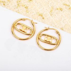 Brincos de j￳ias femininos de grife C 18K Gold Fashion Womens Western Wedding Jewelry Party Festival Ear Ring Studs com caixa
