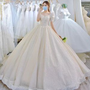 2023 Dubai Luxury a Line Wedding Dress Plus Size Chapel Train Dealeart vestido de novia аппликационные свадебные свадебные платья на заказ