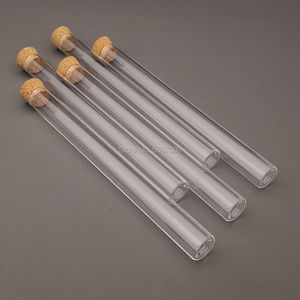 Folhas de plástico de vidro 20pcspack laboratório 15x150mm Tubos de teste de fundo plano transparente com rolhas de madeira para recipiente de laboratório 230130