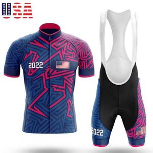 Jersey Imposta USA Abbigliamento 2022 Estate traspirante Tuta da ciclismo Manica corta da uomo Equitazione Bike Sportswear MTB Maillot Ciclismo Hombre Z230130