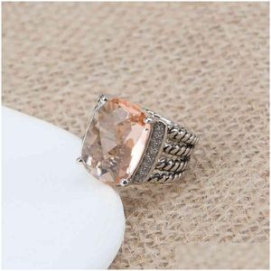 Fedi nuziali Designer di alta moda Gioielli di moda da uomo Designer di anelli per donna Classic Vintage Diamond Ladies Orange Morganite Zir Dhq2P